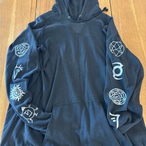 Supernatural Symbols Washed Girls Hoodie